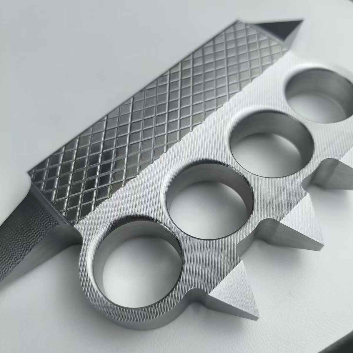 Extra Hard Knuckle Duster, 2Cr14 Stainless Iron Material, Quenched and Hardened to 50 HRC.