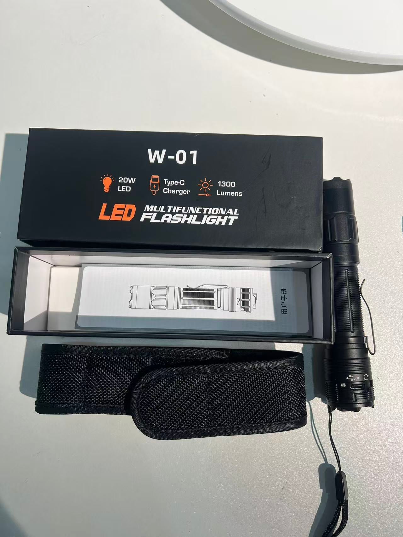 W-01 Portable Electric Shock Function Rechargeable With LED Flashlight