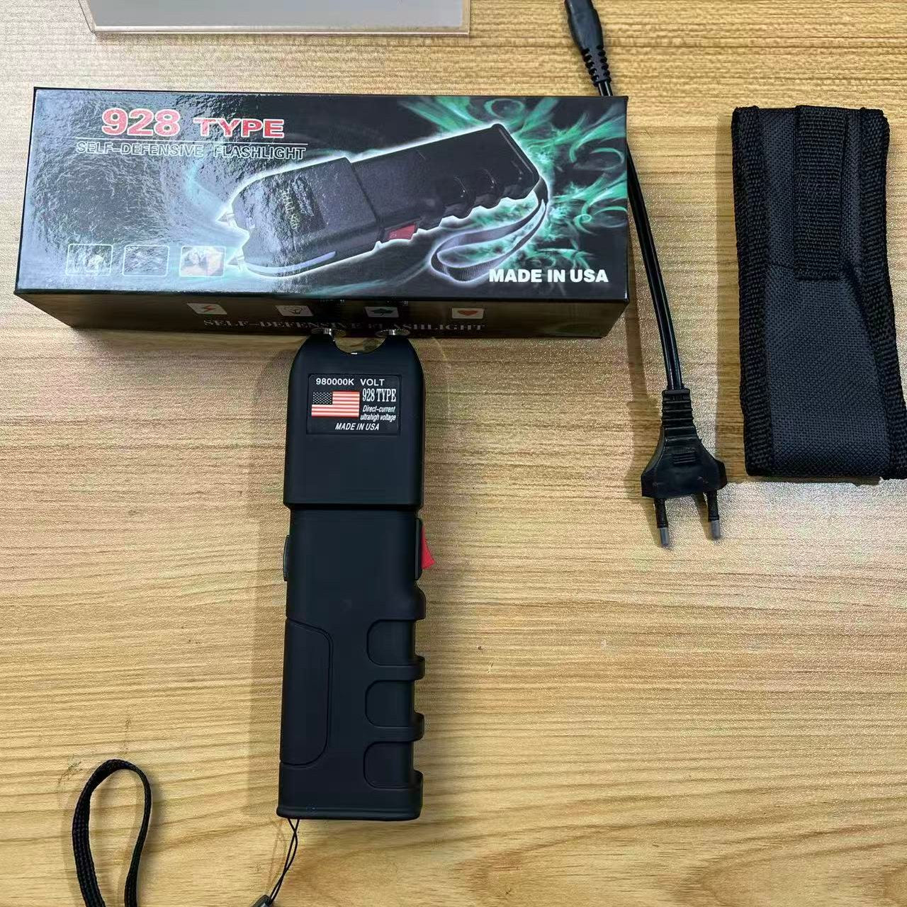 928 Max Voltage Portable Electric Shock Function Rechargeable With LED Flashlight