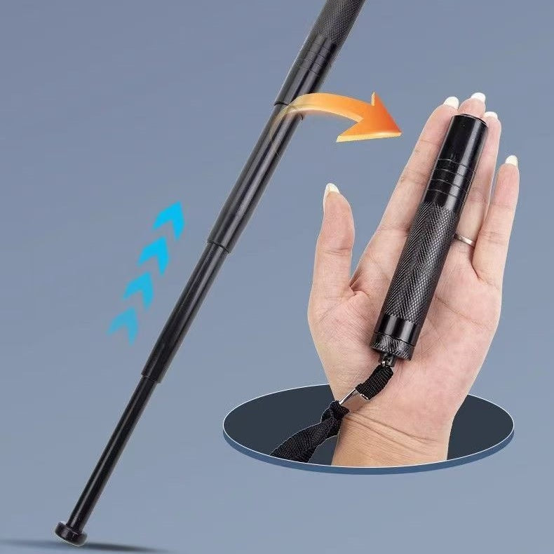 19.5 Inches Manual Telescopic Baton Portable Expandable Baton Anti-Slip Self Defense Stick for Personal Protection