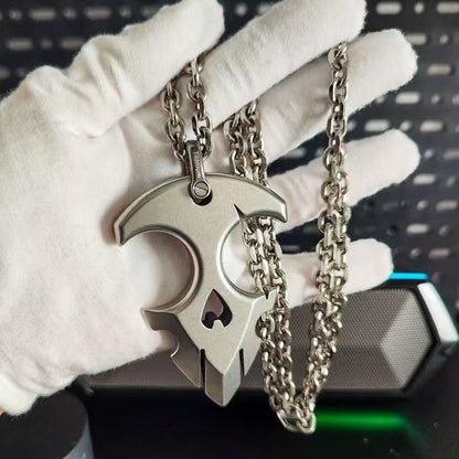 Titanium Material EDC Brass Knuckles with Thickened Titanium Chain