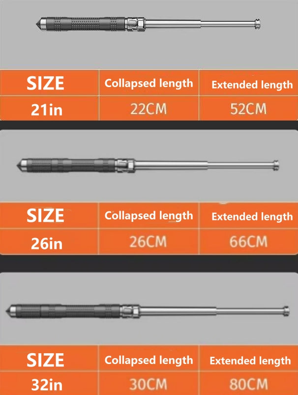 21-32 Inch Automatic Telescopic Baton Portable Expandable Baton Anti-Slip Self Defense Stick for Personal Protection