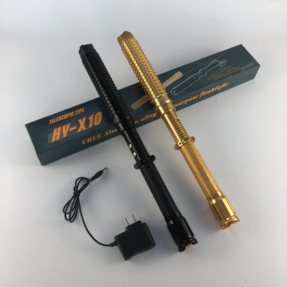 X10 Baton Portable Electric Shock Function Rechargeable With LED Flashlight