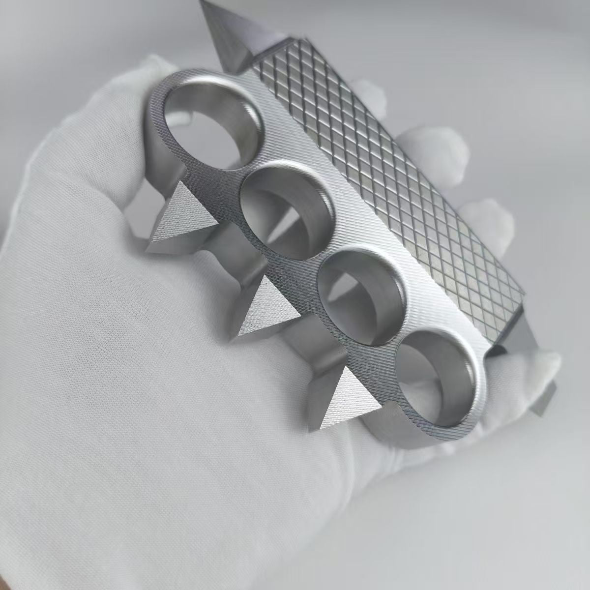 Extra Hard Knuckle Duster, 2Cr14 Stainless Iron Material, Quenched and Hardened to 50 HRC.