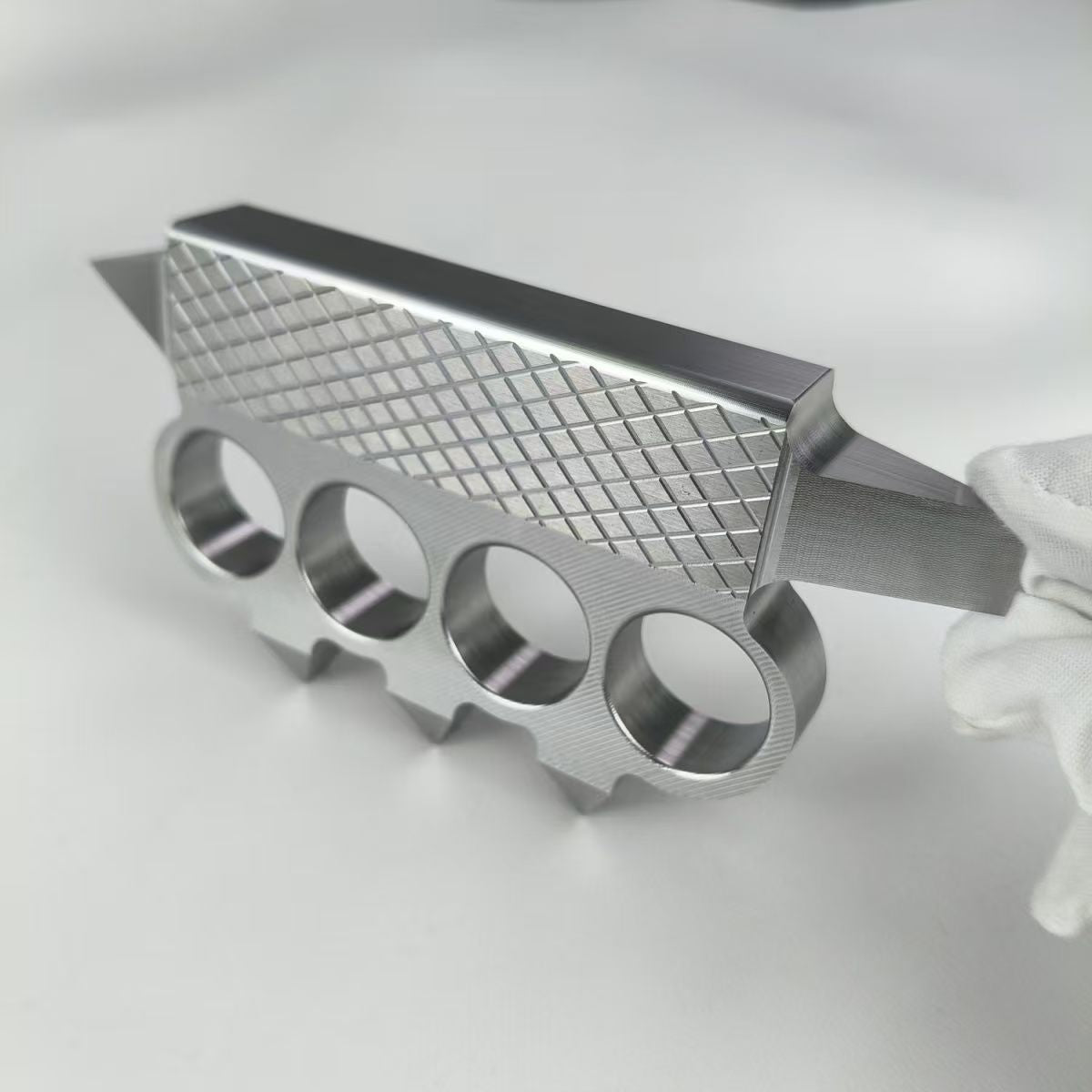 Extra Hard Knuckle Duster, 2Cr14 Stainless Iron Material, Quenched and Hardened to 50 HRC.