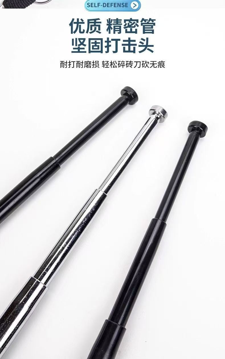 19.5 Inches Manual Telescopic Baton Portable Expandable Baton Anti-Slip Self Defense Stick for Personal Protection